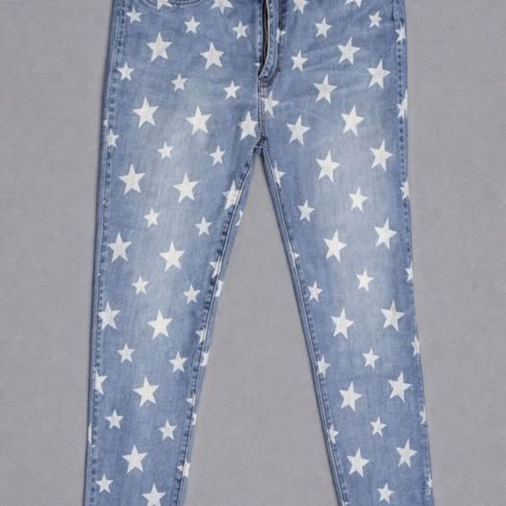 Judy Blue Star Print Skinny Jeans 16W Plus Size Distressed Americana Stretch